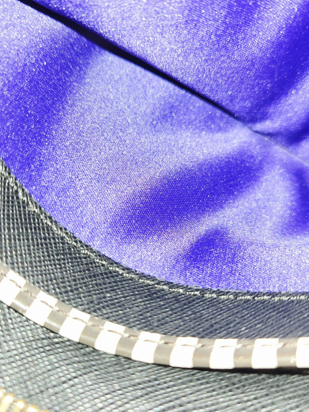 henri bendel Black Saffiano Bi-fold Zip Wallet With Purple Interior - Picture 13 of 15